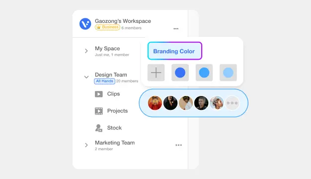 Ensure cohesive branding in team projects with shared Workspace settings.